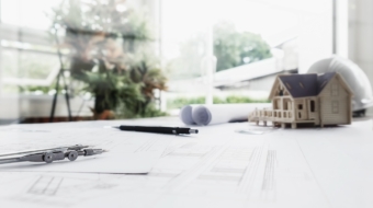 Image of engineering objects on workplace top view.Construction concept. Engineering tools.Vintage tone retro filter effect,soft focus(selective focus)
